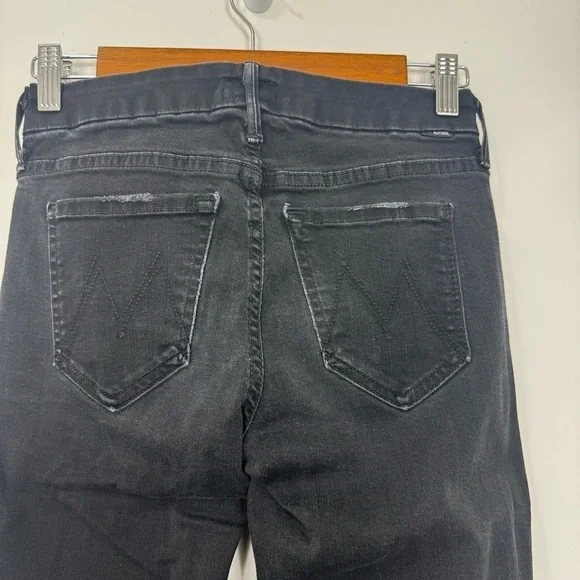 MOTHER Women's Black Looker Ankle Fray Jeans Size 25 - Picture 7 of 16